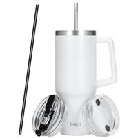 BAG.IT Tumbler with Straw and Lid, Leak Proof Stainless Stee