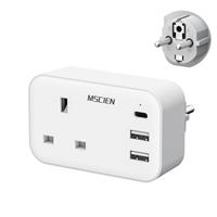 Mscien UK to European Plug Adapter with USB C,Travel Plugs UK to EU for Germany,France,Spain,Turkey,Greece and Iceland,