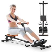 Jupgod Rowing Machine for Home Gym, Magnetic Rower with Quiet Resistance, 350LB Capacity with LCD Monitor