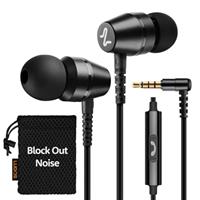 Ludos OMNITONE Wired Earbuds in-Ear Headphones, Earphones with Microphone, 5 Years Warranty, Noise Isolation Corded for 3.5mm Jack Ear Buds for iPhone, iPad, Samsung, Computer, Laptop, Gaming, Sports