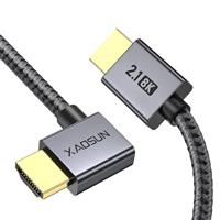 XAOSUN HDMI Cable(18Gbps, 4K/60Hz 2.0 Male to Male Ultra High-Speed 90 Degree Right Angled HDMI Cord, 6.6 Feet, Specially Design for Macbook 2021, Laptop, Monitor, PS4, Xbox One, Fire TV, & More.
