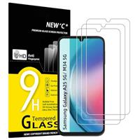 NEW'C 3 Pack Designed for Samsung Galaxy A25 5G, M34 5G Screen Protector Tempered Glass,Case Friendly Scratch-proof, Bubble Free, Ultra Resistant