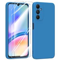 MIKULLE Samsung Galaxy A05s 4G Phone Case with 2 Tempered Glass Screen Protector,Soft Silicone Anti-Scratch Protective Shockproof Phone Cover for Samsung Galaxy A05s 4G Phone Case