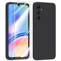 MIKULLE Samsung Galaxy A05s 4G Phone Case with 2 Tempered Glass Screen Protector,Soft Silicone Anti-Scratch Protective Shockproof Phone Cover for Samsung Galaxy A05s 4G Phone Case