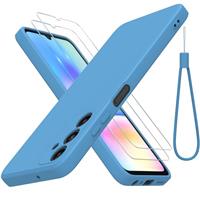 THIYUFUNS Case for Samsung Galaxy A05s 4G with 2 Tempered Glass Screen Protector, Galaxy A05s Case Silicone Slim Fit Shockproof Anti-Scratch Compatible with Samsung Galaxy A05s 4G