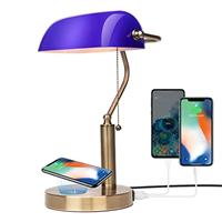 FIRVRE Glass Bankers Desk Lamp