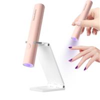 UV Light for Gel Nails, Denabuty Mini U V LED Nail Lamp Handheld with Stand, Portable Nail Dryer Rechargeable USB Cordless, Nail Light with 2 Timers for Fast Drying