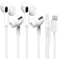 2 Pack Lightning Headphones Apple MFi Certified Wired Earphones iPhone Headphones In-Ear Earbuds Noise Isolating Built-in Microphone & Volume Control Compatible with iPhone 14/13/SE/12/11/XR/8/7/XS