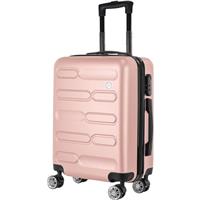 SA Products Cabin Suitcase | 34L Carry On Suitcase, Cabin Bag 55x40x20 with Combination Lock | Hard Shell Suitcase with 4 Wheels Cabin Luggage, Cabin Bags 55 x 40 x 20 Approved (Purple)
