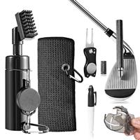 HUIJUTCHEN Golf Accessories Golf Club Cleaner Brush with Water Spray Bottle Golf Groove Cleaner Microfiber for Golf Bags with Retractable Clip Golf Towel Kit Golf Present For Men