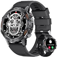 FEELNEVER Military Smart Watch for Men, Smart Watches with Bluetooth Voice Call Compatible with Android iOS Phone, Smartwatch with Heart Rate SpO2 Pressure Sleep Monitor