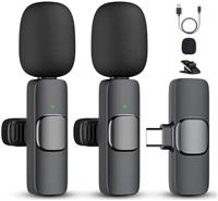 Professional Wireless Lavalier Microphone for iPhone iPad, Android Cordless Omnidirectional Clip Mic, Plug-Play Microphone for Interview Video Podcast Vlog YouTube