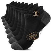 YouShow Cushioned Trainer Socks for Men Women, 8 Pairs Anti-Blister Athletic Ankle Socks Cotton Breathable Low Cut Sports Running Multipack