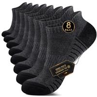 YouShow Cushioned Trainer Socks for Men Women, 8 Pairs Anti-Blister Athletic Ankle Socks Cotton Breathable Low Cut Sports Running Multipack