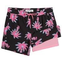 MaaMgic 5" Mens Swim Shorts with Compression Liner 4-Way Stretch Bathing Suit Swimming Shorts 2 in 1 Men's Swim Trunks with Zipper Pockets Quick Dry