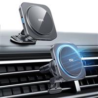 ESR for 15W MagSafe Car Mount Charger, Air Vent/Dashboard MagSafe Car Charger, Magnetic Car Phone Holder Wireless Charger for iPhone 16 15 Pro Max Plus 14 13 12 Mini, Galaxy S25 Series, Fast Charging