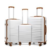 British Traveller Suitcase Lightweight Hand Luggage Suitcase Hard Shell Carry On with 4 Spinner Wheels TSA Lock