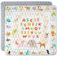 NiBaby Machine-Washable Baby Play Mat with Vibrant Patterns,