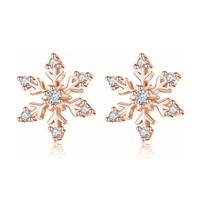 Cangall Silver Snowflake Stud Earrings for Women, 925 Sterli