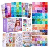 Lillys Krafts DIY Kit Premium Clay Beads 16000+ Pcs DIY Bracelet Making Kit with Accessories, Friendship Bracelet Making Kit with 96 Vibrant Colors of Heishi Beads, Jewellery Making Kit Best Gift