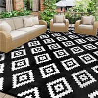 Homcomodar Outdoor Rugs Reversible Mats UV Resistant Camping Mat Plastic Straw Rug Recycled Outdoor Area Rug for Patio Balcony Beach BBQ Picnic Deck