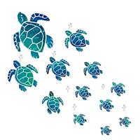 AIBAOBAO 12 Pcs Sea Turtle Wall Decals Ocean Turtle Vinyl St