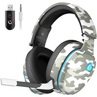 Gvyugke 2.4GHz Wireless Gaming Headset for PC,PS5,Mac,Switch, Bluetooth Wireless Headset with Detachable Noise Cancelling Microphone, 3.5mm Cable Mode for Xbox Series