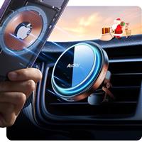 Auckly 15W for MagSafe Car Mount Charger, (3.81 lbf) Strong Magnetic Wireless Car Charger, Air Vent/Dashboard, Phone Holder Mount for iPhone 16/15/14/13/12 & Samsung, Fast Charging, Aluminium, Black