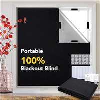 Deconovo Portable Blackout Blind, Easy to Stick Window Blinds with Self Adhesive Fasteners for Travel