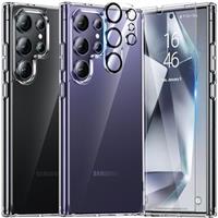UniqueMe 5-in-1 Set for Samsung Galaxy S25 Ultra Case - [Never Yellowing] Mobile Phone Case for Galaxy S25 Ultra Case All-Round Protection [1 Phone Case + 2 Screen Protectors +2 lens Protectors]
