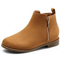 Girls Boots Kids Ankle Boots Zipper School Shoes Elegant Big Kid Fashion Winter Boots Zip-up Short Flat Bootie for Junior/Yourth
