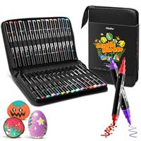Ohuhu Acrylic Paint Pens, High Opacity Waterproof Lightfast Dual Tips Acrylic Markers for Rock Painting Fabric Eggs Wood Glass Ceramic - Kakaako