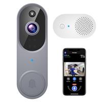 guggre 1080p Wireless Video Doorbell + Indoor Ring Chime, Enhanced Security with AI Human Detection, 2-Way Audio, Night Vision, AES-128 Cloud Storage, Real-Time Alerts, Smart Home Protection