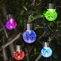 GIGALUMI 8 Pack Solar Outdoor Lights - Hanging Lights for Christmas Decoration - Cracked Glass, Waterproof for Garden, Yard, Fence, Tree (Warm White)