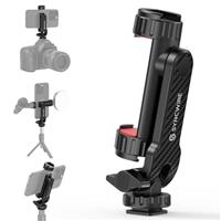 SYNCWIRE Tripod Phone Mount, Universal Smartphone Mount Adapter with 2 Cold Shoe and 1/4" Screw, 360 Rotates and 180 Tilts Adjustable Cell Phone Clamp Holder for Enhancing Mobile Photography Setup