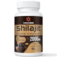 Lumarejebo Shilajit Capsules 2000MG per Serving, Pure Shilajit Capsules with Ashwagandha Root Extract, Natural Source of 60% Fulvic Acid & Trace Minerals, Boost Energy