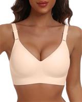 HORISUN Wireless Push Up Full Coverage Bra for Women Seamless Bras with Soft Support Regular and Plus Size