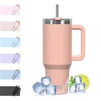 WATERSY Travel Mug Coffee Cup 40oz Tumbler Straw Lid and Handle, Stainless Steel Double Wall Vacuum Insulated Coffee Water Bottle Thermal for Cold Hot Coffee 1182ml
