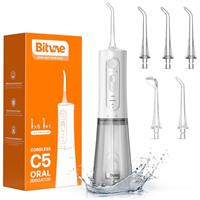 Water Flosser for Teeth, Bitvae Cordless Water Teeth Cleaner Picks, 3 Modes Electric Tooth Flosser with 6 Jet Tips, IPX7 Waterproof, USB Rechargeable for Travel & Home Use