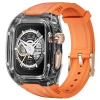 Delidigi Strap with Clear Case Compatible for Apple Watch 49mm 45mm 44mm 41mm 40mm Men Women, Rugged Case Protective Bumper Cover with TPU Band for iWatch ultra/ultra 2 Series 9 8 SE2 7 6 SE 5 4