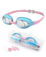 Kids' Swimming Goggles 3-14 Years - Waterproof, Anti-Fog, No Leak, Wide Vision, Soft Silicone, Quick-Adjust Split Yoke Strap