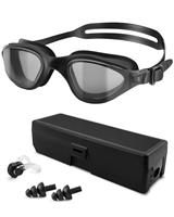 Updated Anti-Fog Swimming Goggles Adults Providing UV Protection and Secure fit Ensuring a Leak-free Swim Experience Suitable for Both Men and Women Black Swimming glasses