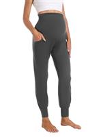 Foucome Women's Maternity Joggers Over Bump Stretchy Sweatpants Workout Sports Lounge Pregnancy Pants with Pockets