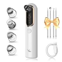Yccu Blackhead Remover Vacuum 4 Suction Power Mode Blackhead Remover Tool Rechargeable Black Head Remover for Face with 4 Suction Heads Pore Vacuum Cleaner Acne Pimple Whitehead Extractor