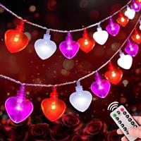 Ezzfairy 45 LED Battery Operated Heart String Lights for Val