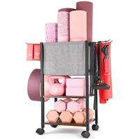 Bikoney Dumbbell Rack with Yoga Mat Storage - Gym Equipment Weight Rack Stand Home Workout Storage for Block Foam Roller Resistance Band Kettlebell
