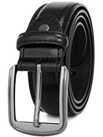 GSG SINCE 1998 Mens Genuine Leather Dress Belt Double Stitched Formal Mens Belts for Suits, Jeans, Uniform With Single Prong Buckle M22067