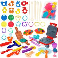 Jiosdo Dough Tools and Cutters, 48 Pcs Dough Tools Burger Barbecue Set, Clay Tools Sets for Kids, Extruders Rollers Molds with Storage Box, Kitchen Creations Educational Toy Gift Set