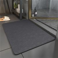 TOKLYUIE Stone Bath Mat Quick Dry, 45x70 cm Super Absorbent Bath Mat, Marble Pattern Gray Bath Rug, Absorbent Floor Mat for Bathroom, Bath Mat Non Slip Anti Mould