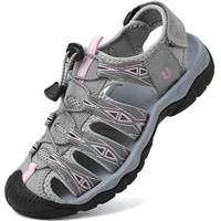 Lvptsh Womens Hiking Sandals Closed Toe Outdoor Sports Sandals Ladies Trail Walking Sandals Summer Trekking Beach Water Sandals Arch Support Adjustable